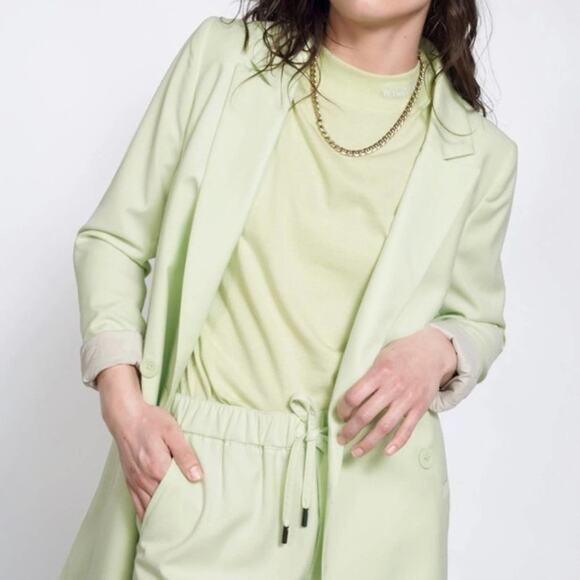 WILDFANG Empower Double Breasted Oversized Blazer Celadon Green {YY50} - Picture 1 of 6